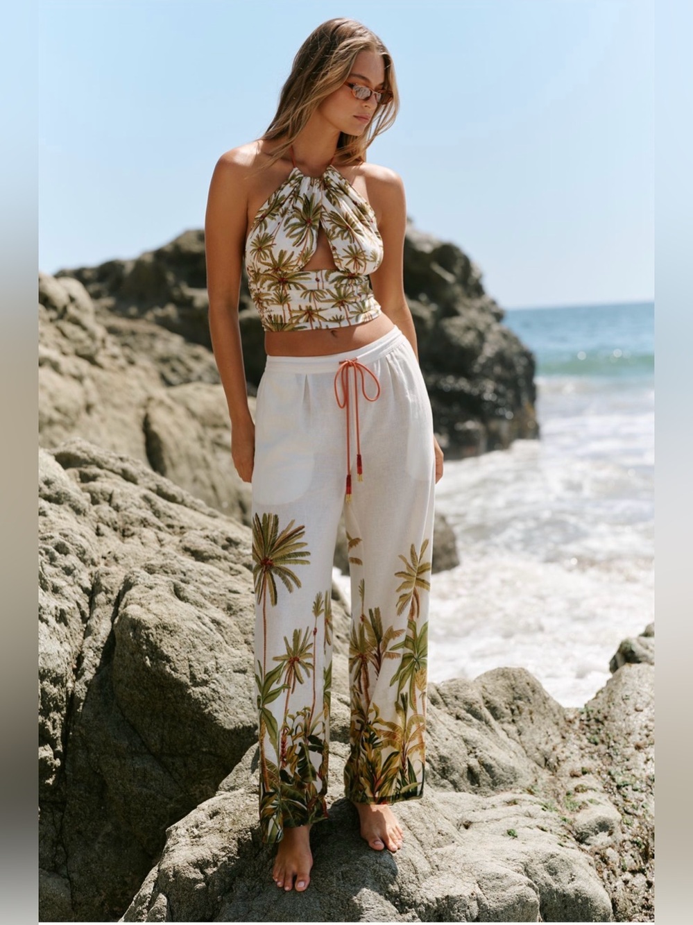 NWT Farm Rio x Anthropologie Halter Pant Set Size Small